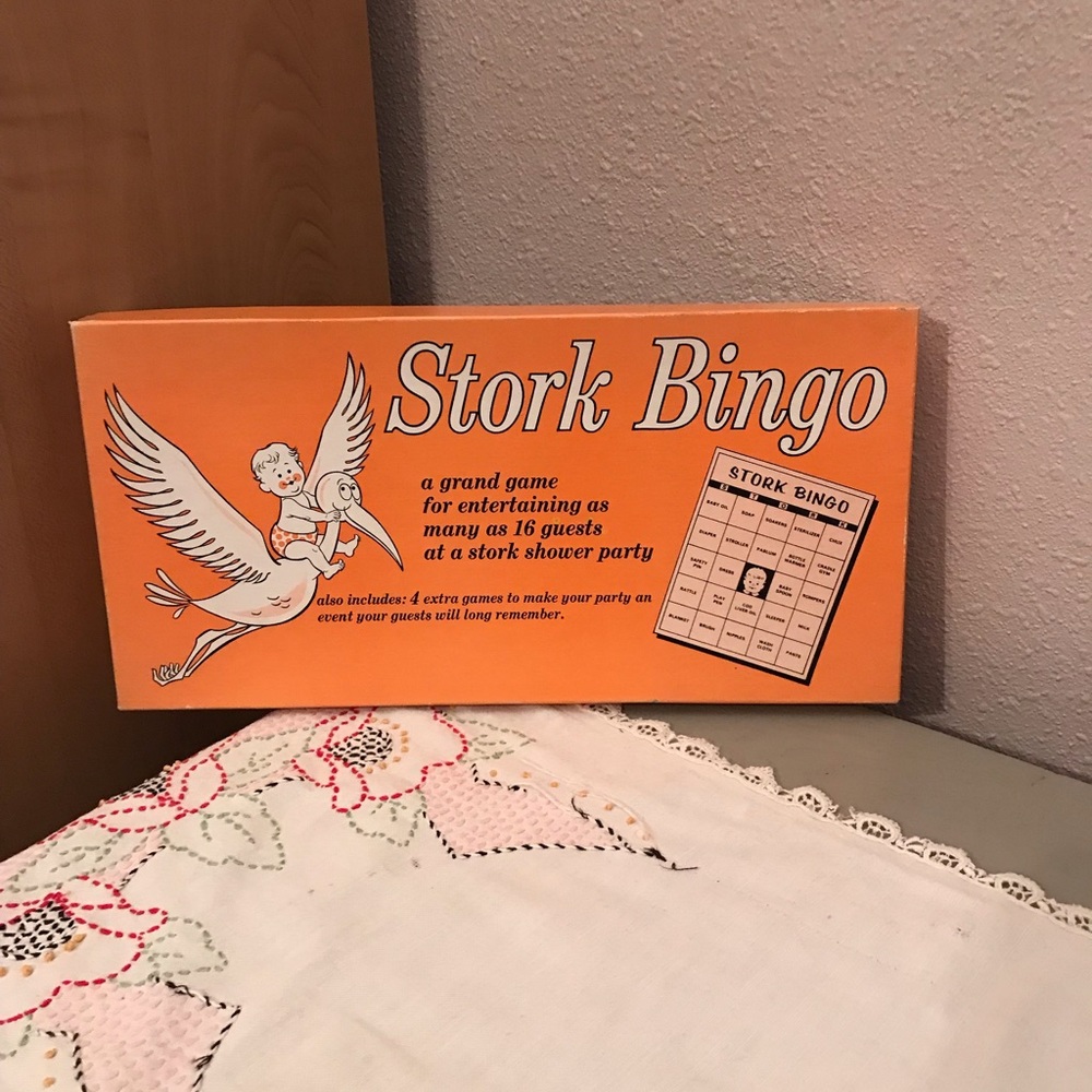 1970 vintage stork bingo game